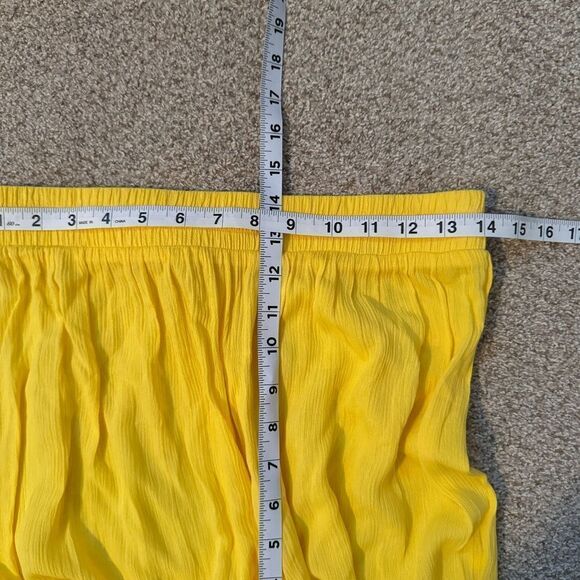 L’agence bright yellow flowy lightweight crinkle wide leg pants size small NEW - Picture 8 of 10